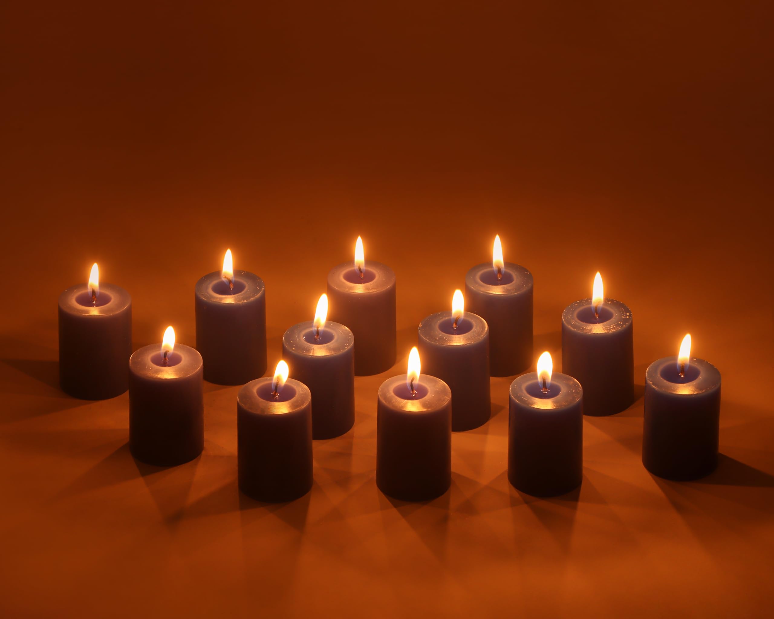 Stone & Feather, (Pack of 12) Black Pillar Candle Unscented, Long Burning time for self healing, removing negative energy, sprit